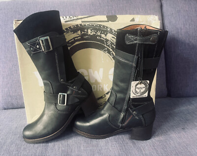 Yellow Cab Y28014 STORM W Damen Stiefel echt Leder Boots wadenhoch schwarz  Gr 40