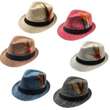 1 Douzaine De Chapeaux Fedora Plumés À La Bavaroise Trilby Style Cubain
