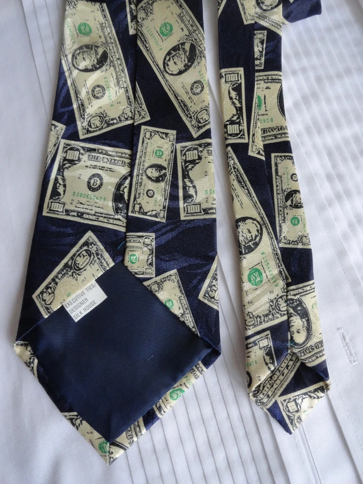 Gravata de seda A Rogers Money IRS banqueiro moeda financiamento - Imagem 2 de 4