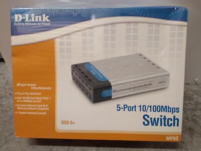 D-Link DSS-5+ Desktop External Ethernet Switch 5 Port 10/100mbps Silver