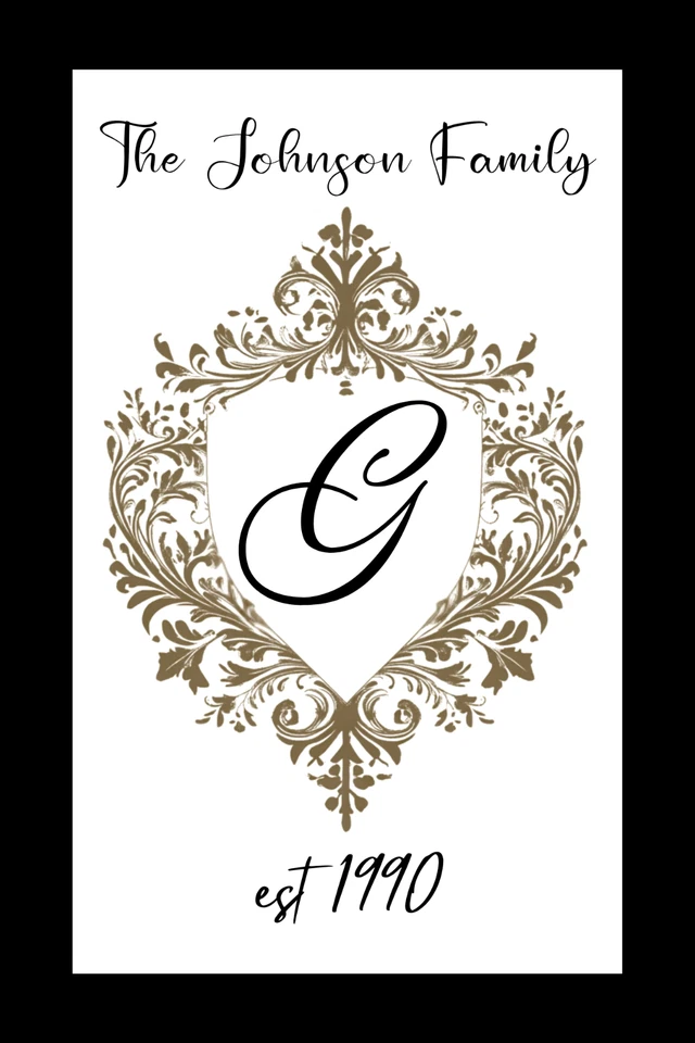 Bandera de jardín con monograma blanco y negro, decoración exterior personalizada, inicial personalizada Foto 2 de 4