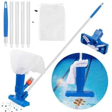 Pool Vacuum Head with Brush Bag Pole Vacuum Cleaner Cleaning Disinfect Tool for