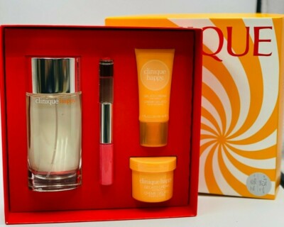 Clinique Perfectly Happy 4 pc Gift Set Spray Gelato Cream Roller