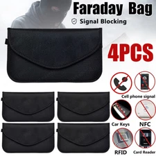 4 Pcs Faraday Bag RFID Signal Blocking Shielding Pouch Cell Phone Wallet Blocker