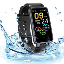 Bluetooth Smart Bracelet Watch - 0.96In Color Screen Sports Black