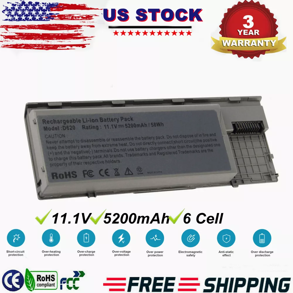 Battery for Dell Latitude D620 D630 D631 D640 M2300 TYPE PC764 TC030 PP18L RD300