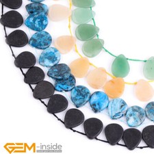 Natural Gemstones Teardrop Top Drilled Loose Jewellery Making Beads 13x18mm AU