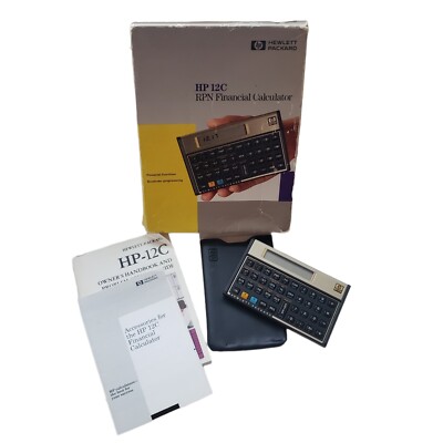 HP-12C Programmable FINANCIAL CALCULATOR Case & Handbook  - No Batteries Vintage