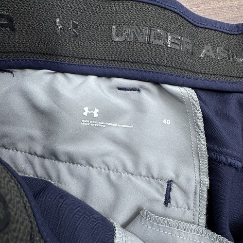 Under Armour Mens Golf Shorts 40 x 9.5 Navy Blue Stretch Performance Active - Picture 2 of 7