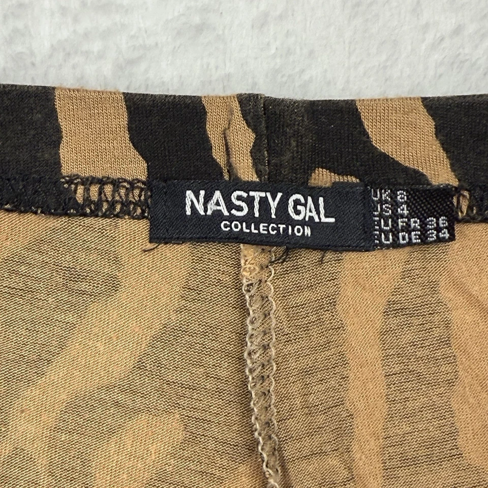 Retro 70’s Style Boho Bell Bottom Flare Pants 4 Stretch Black Yellow Tiger - Image 2 of 4