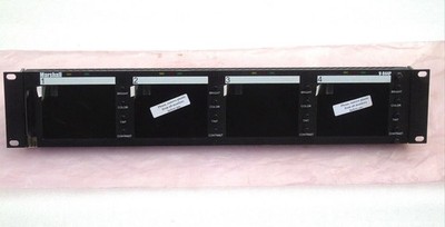 NOS NEU MARSHALL ELECTRONICS V-R44P QUAD 4'' LCD MONITOR DISPLAY RACK MONTAGE