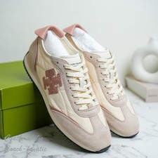 Tory Burch T-Logo Nylon Suede Vintage Sneaker 2.0 in Ivory/Malva NIB