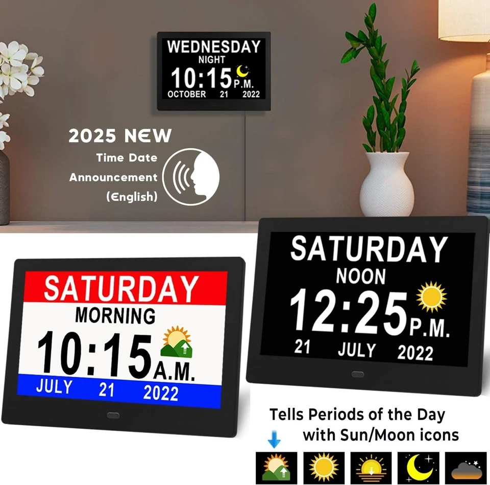 Advanced 11.5" Digital Clock with Voice Time Announcement - Image 4 of 4