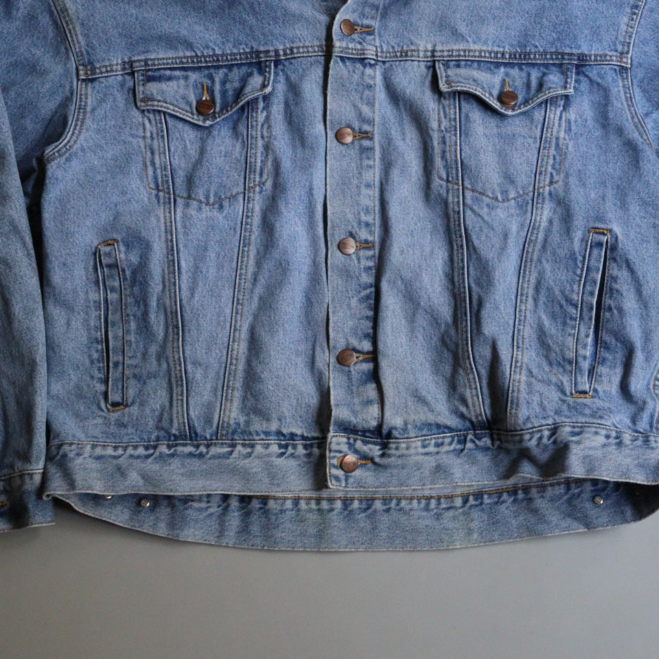 Vintage Structure Denim Jean Jacket Mens XL Jean Jacket Loose Oversized 1990s - Image 3 of 4
