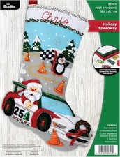 Bucilla Felt Stocking Applique Kit 18" Long Holiday Speedway 89747E