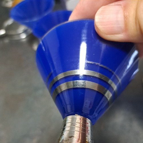 5 silver Tone pedestal blue cocktail glasses. - Bild 8 von 11