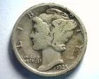 1925 MERCURY DIME VERY GOOD / FINE VG/F NICE ORIGINAL COIN BOBS COINS FAST SHIP