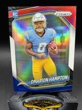 2025 Panini Prizm - Rookies Omarion Hampton #355 Red White & Blue Prizm (RC)