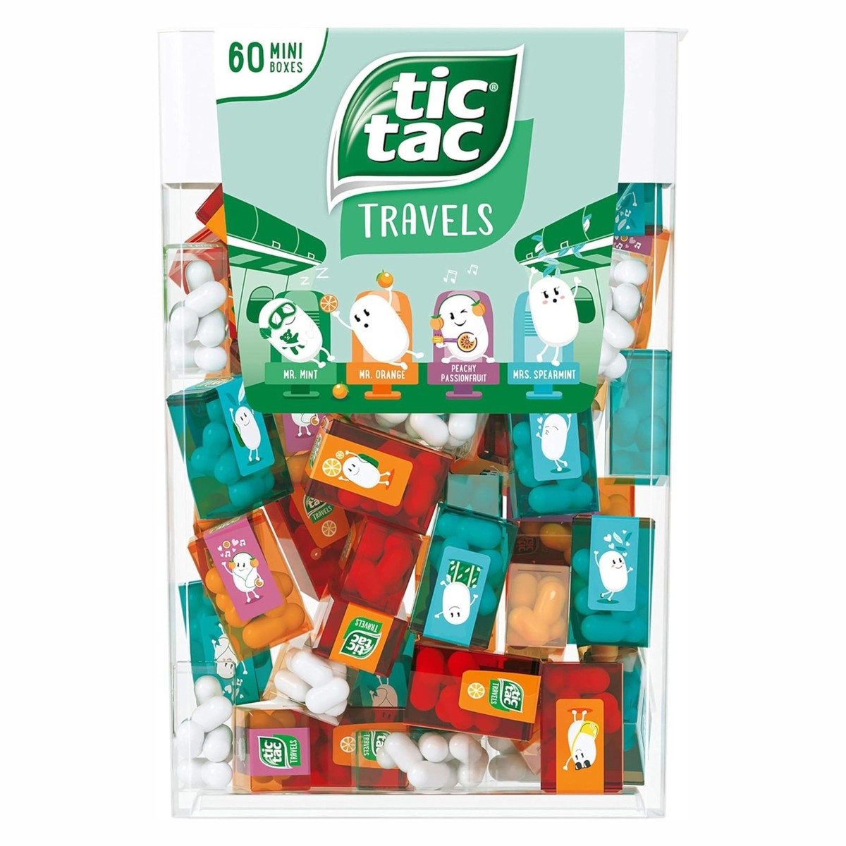 ホビー・楽器・アート tic-tak TIC TAC Box with 60 Mini Boxes (Mint, Orange, 60 Count (Pack of 1