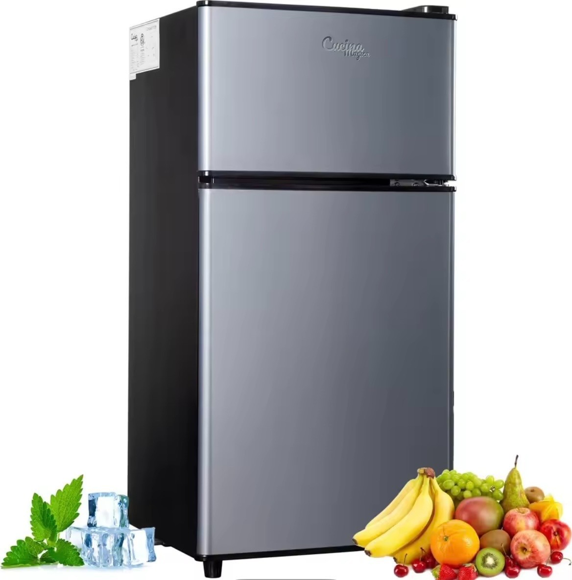 2.9 Cu Ft Small Refrigerator Double Door With Freezer Low No