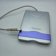 #A) Imation External Floppy Disk Drive USB, 3.5" Model D353FUE Silver & Blue
