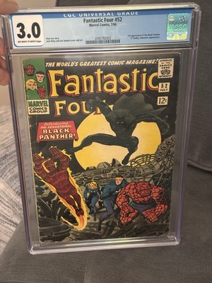 Fantastic Four #52 CGC 3.0 1st App Black Panther Marvel Comics 1966 KEY  