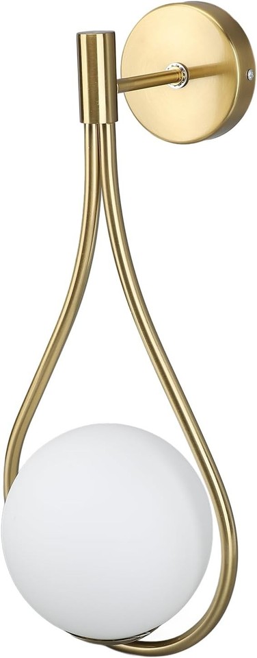 Applique Murale LED Moderne Or Forme Goutte Boule Verre Mat Lampe E14