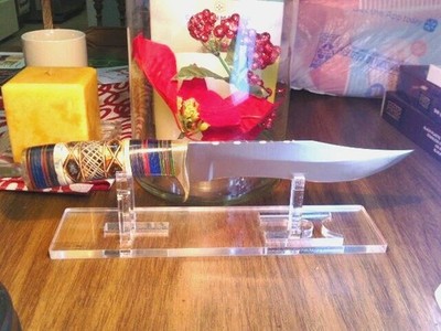 SPECIAL Desk Display Stand Clear Acrylic Fixed Blade Knives 6'' to 14'' in Length