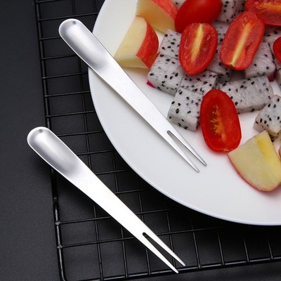 1*-Edelstahl Obst Kuchen Gabel Erstellen Ableware Eislöffel Multifunktion