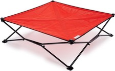 Coolaroo On-The-Go Elevated Dog Bed - Foldable Pop-Up Travel King, Red