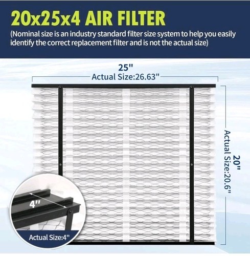 Neu 2er-Pack MERV 13 Ofenfilter kompatibel 213 Modelle 20x25x4"