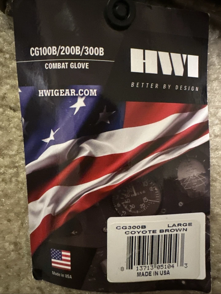 Guantes de combate HWI marrón coyote grandes Foto 2 de 4