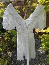 Zara White Broderie Anglaise Summer Dress - Size S