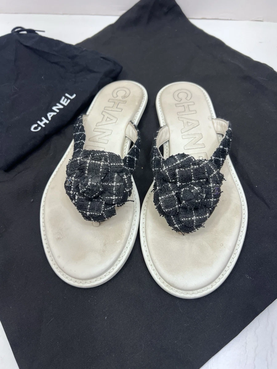 CHANEL Flat (Under 1 in) Women's Flip Flop Sandals for sale | eBay