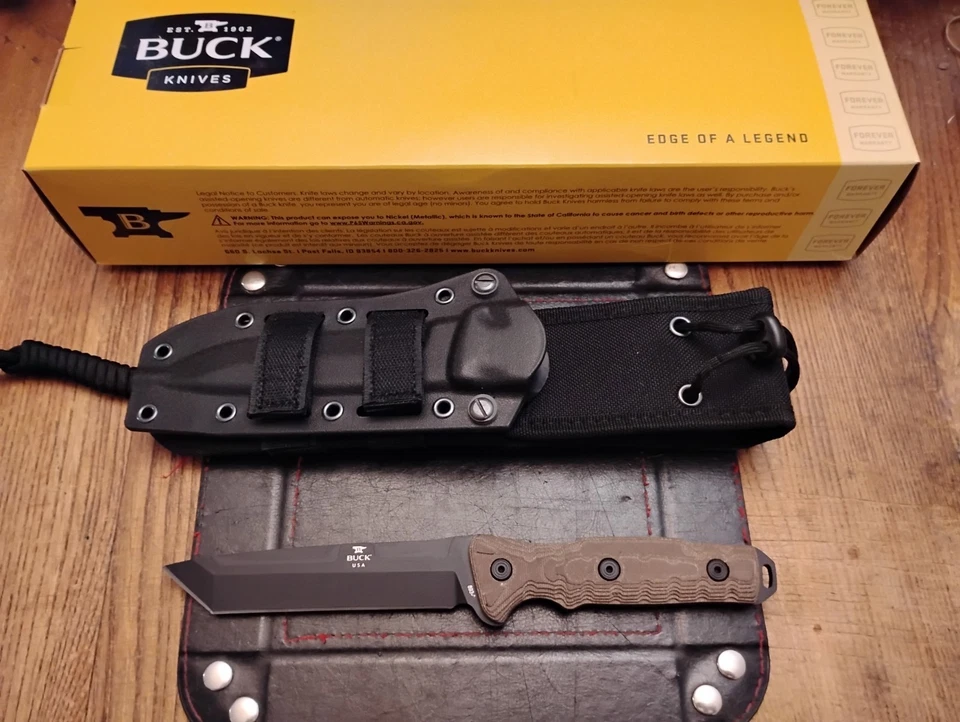 Funda Molly Buck USA 893 Tanto Combat 5.5" 5160 Hoja Mango Micarta Foto 3 de 3