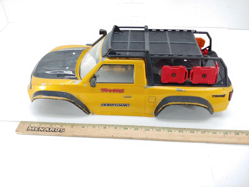 Used/Rough Traxxas TRX-4 Sport High Trail Clip Versio Yellow/Orange Crawler Body - Image 3 of 4