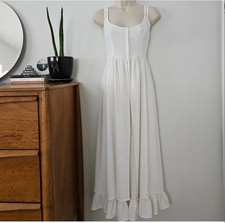 christy dawn nicks white button midi dress boho hippie cottage festival