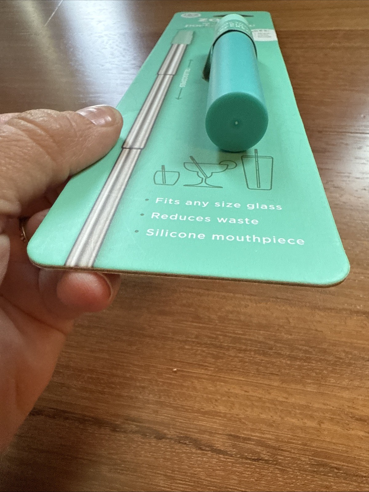 Reusable Collapsible Stainless Straw w/ Travel Case + Cleaning Brush for Drinks