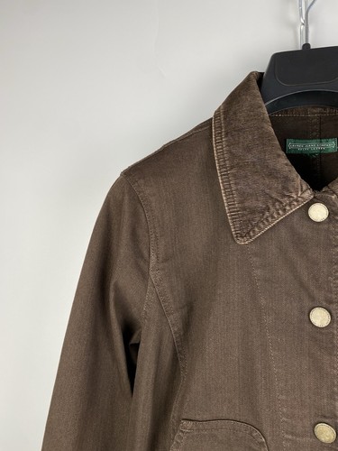 Vintage Ralph Lauren Green Label Womens Cotton Brown Button Jacket Size M - Picture 5 of 16
