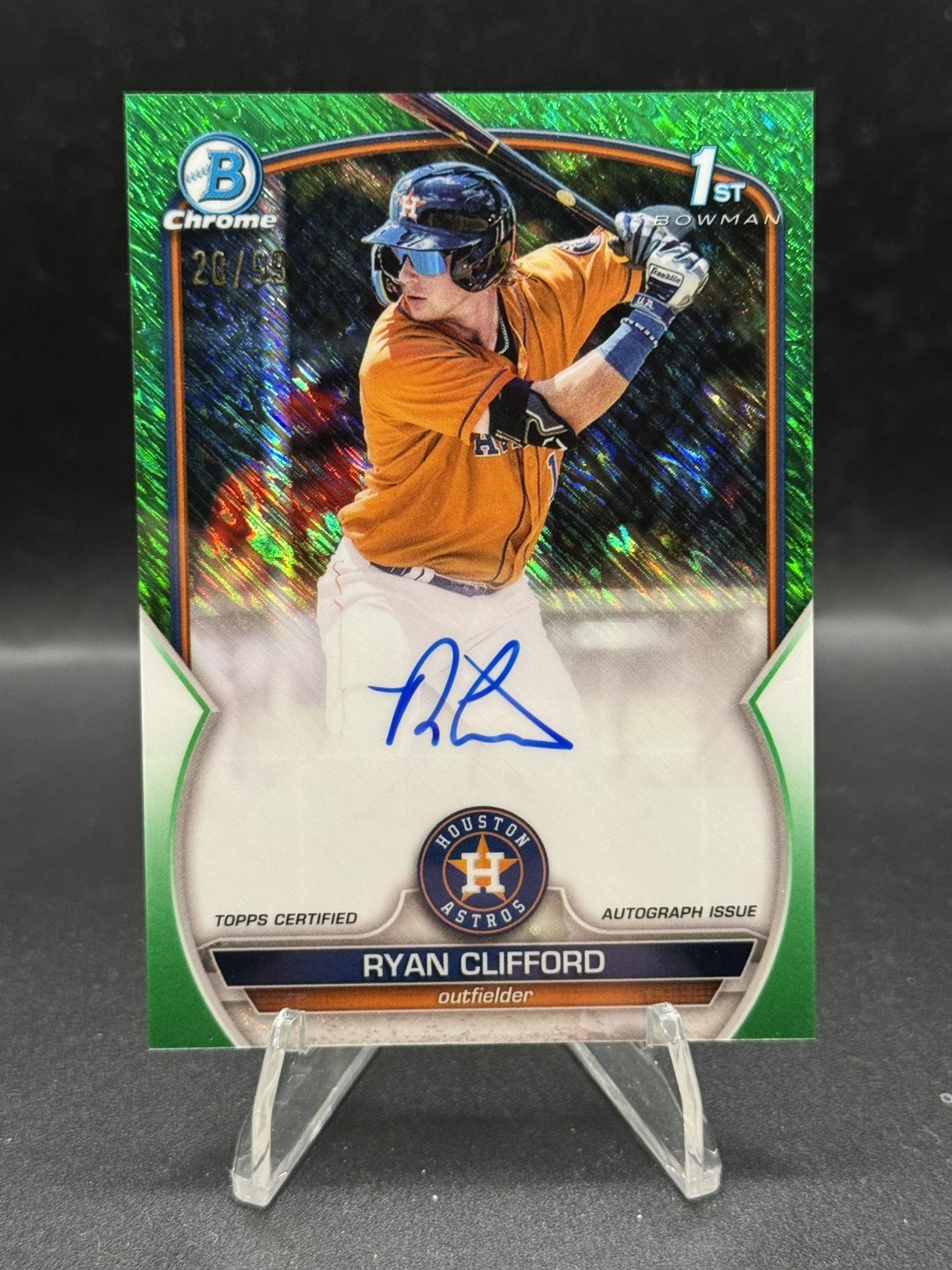 2023 Bowman Chrome Ryan Clifford AUTO CPA-RC Green Shimmer /99