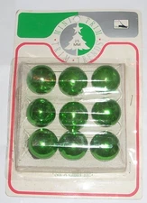 Vintage Christmas Ornaments Green Small 25mm Mercury Glass Bulbs 9 Pack