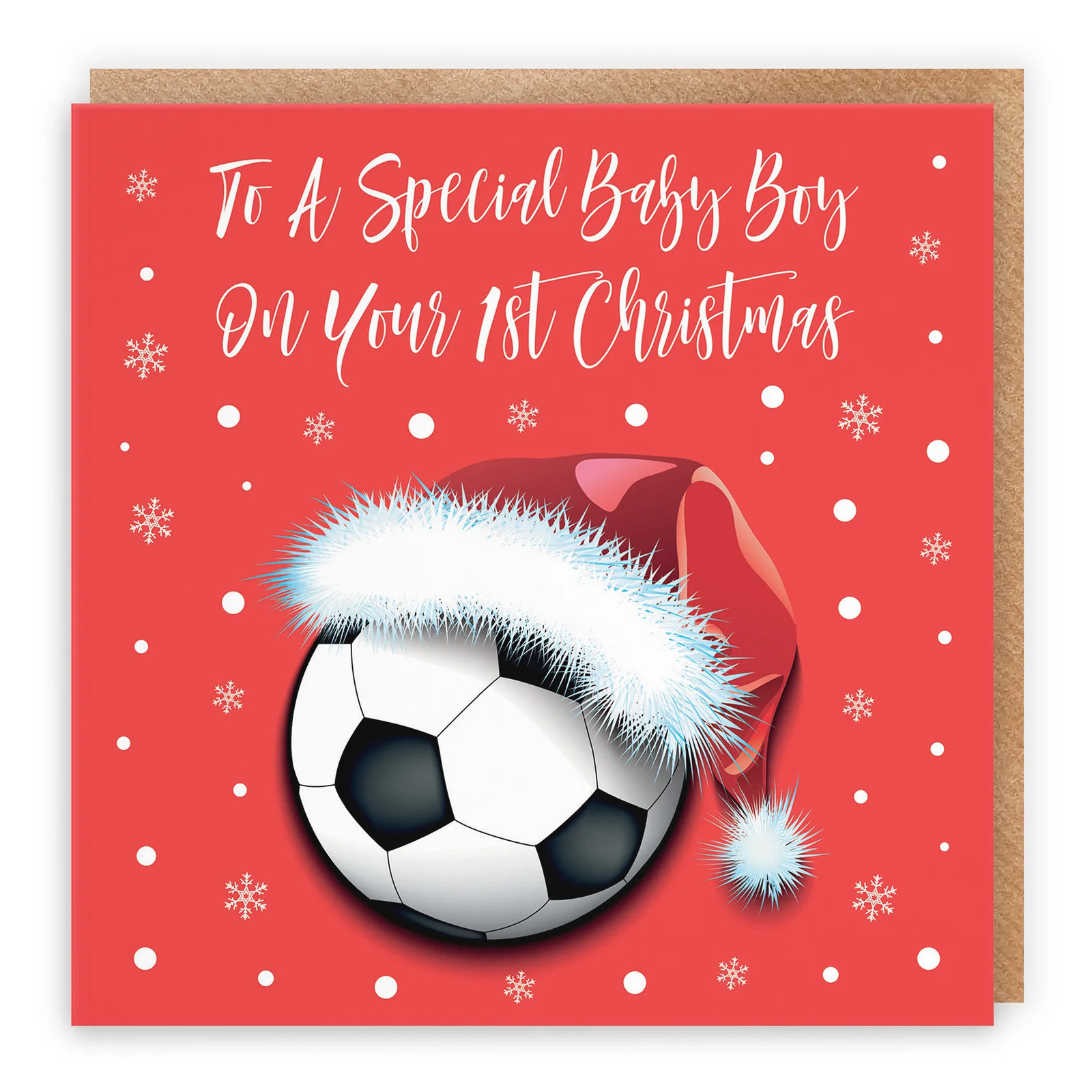 Baby Boy's 1st Christmas Card Football