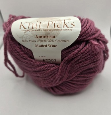 Knit Picks Ambrosia Lot 87503 50g 110yd Mulled Wine 80% Baby Alpaca 20% Cashmere
