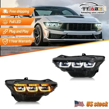 6-Lens LED Projector Headlights For 2024 2026 Ford Mustang Front Lamps DRL Pair