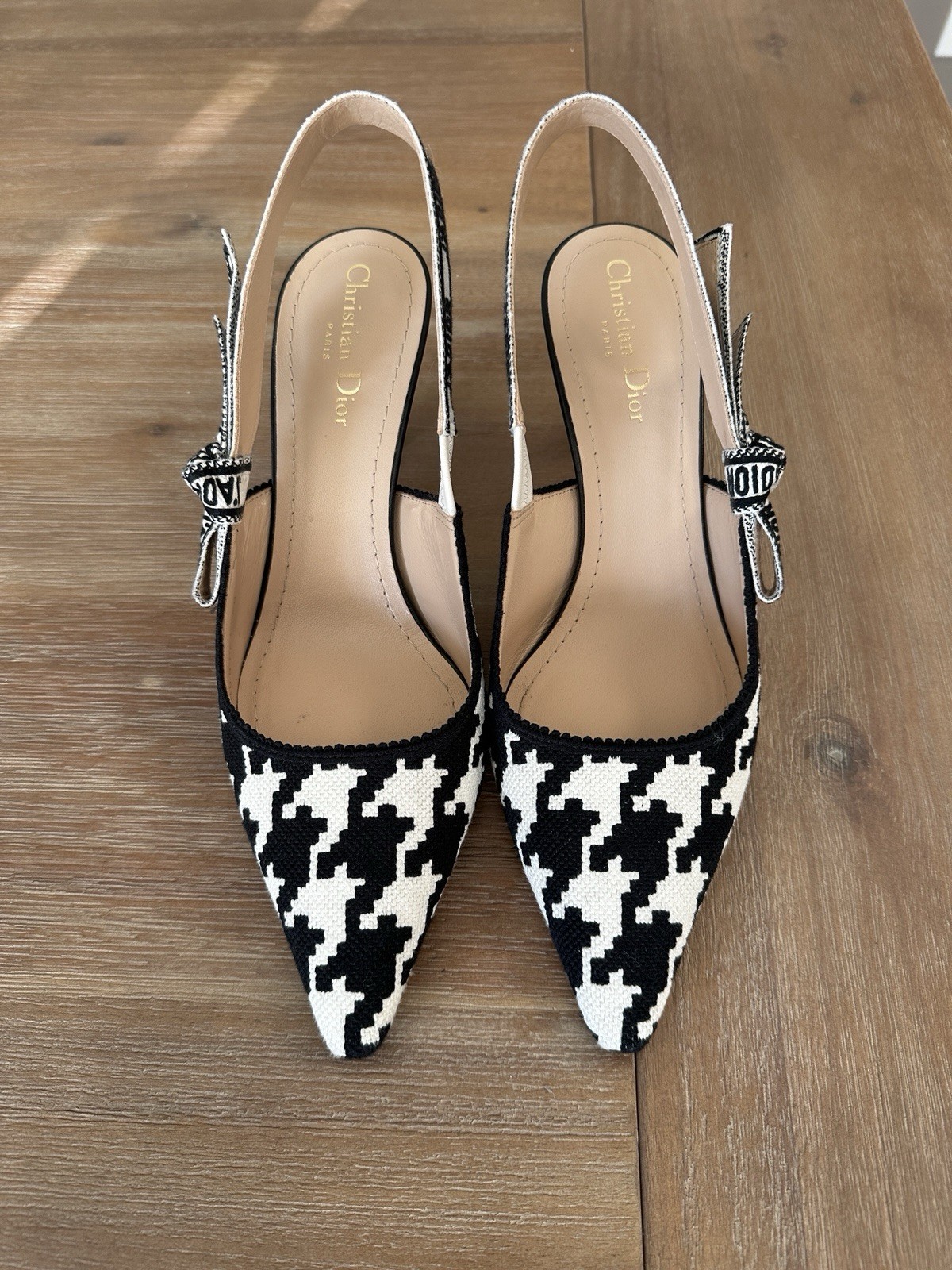 Authentic DIOR J’adior Slingbacks Houndstooth Des… - image 4