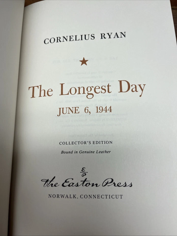 Easton Press The Longest Day June 6, 1944 Cornelius Ryan Leather Excellent Cond Foto 4 de 4