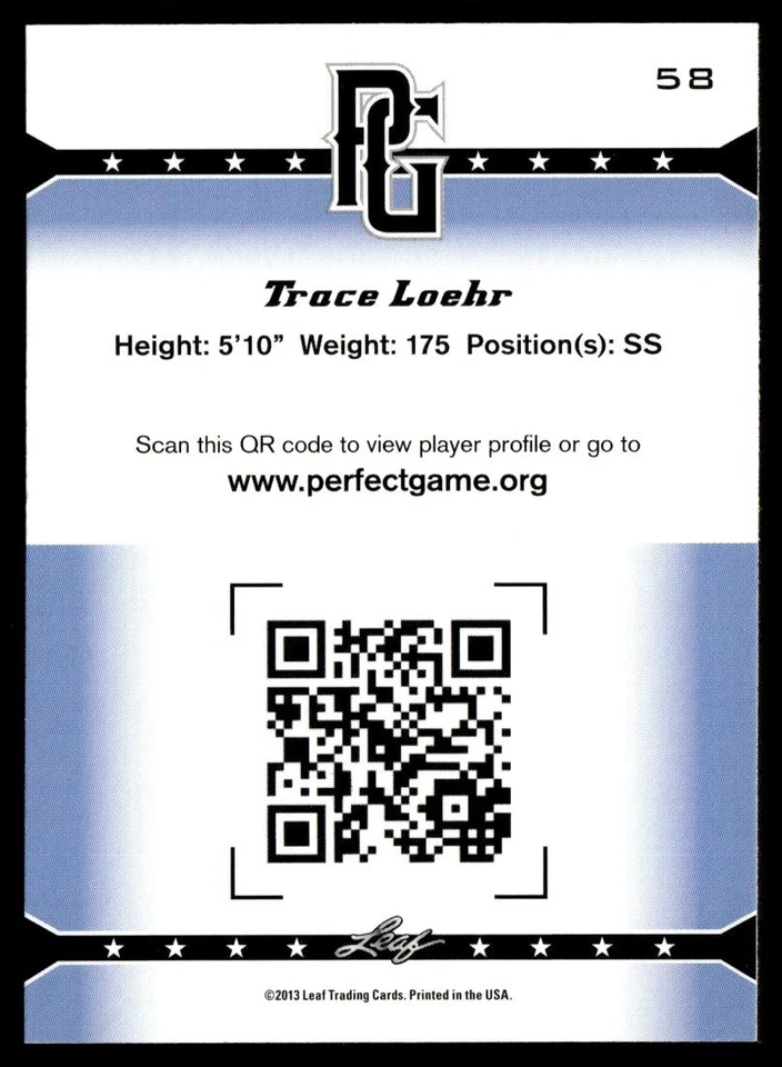 2013 Leaf Perfect Game Trace Loehr #58 - Image 2 of 2