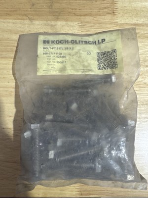 50 × 3/8  16 × 2  Hex Head Cap Screws   317L Stainless Steel   KOCH-GLITSCH