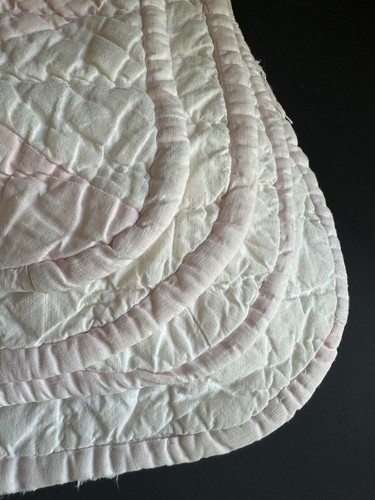 Antique 20’s Patchwork Quilt Hand Quilted Log Cabin Crazy Raw Cotton 60x75” - Picture 12 of 24
