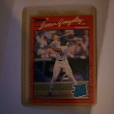 1990 Donruss rated rookie Juan Gonzalez  RARE error card. No period After Inc. rookie card picture